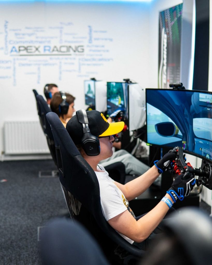 Friends racing each other