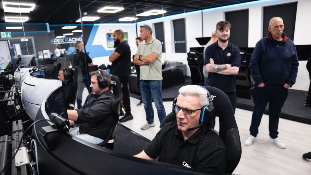 Drivers enjoying a group sim racing session